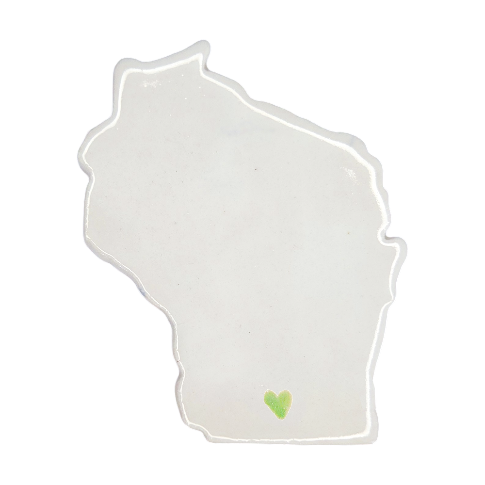 Madison Ceramic Fridge Magnet - Handmade Wisconsin Souvenir with Heart Design
