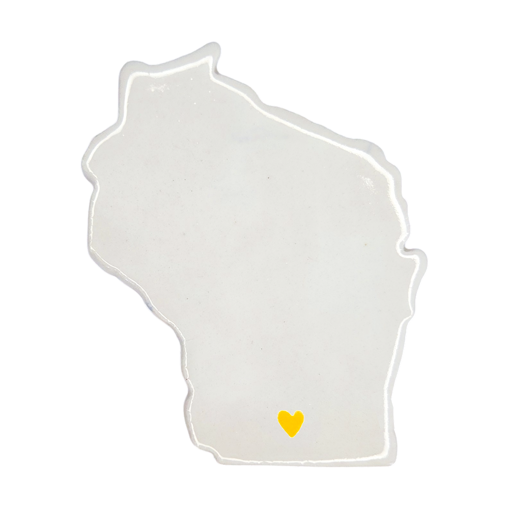 Madison Ceramic Fridge Magnet - Handmade Wisconsin Souvenir with Heart Design