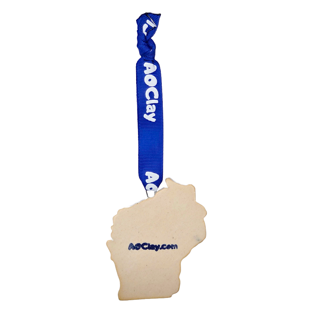 Wisconsin Handcrafted Custom Ceramic Christmas Ornament