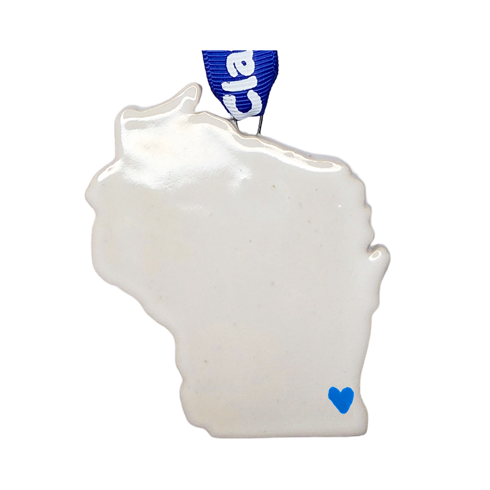Wisconsin Handcrafted Custom Ceramic Christmas Ornament