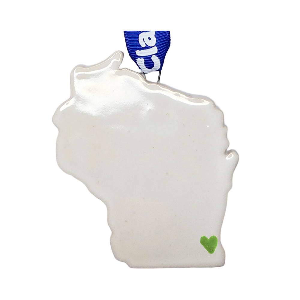 Wisconsin Handcrafted Custom Ceramic Christmas Ornament