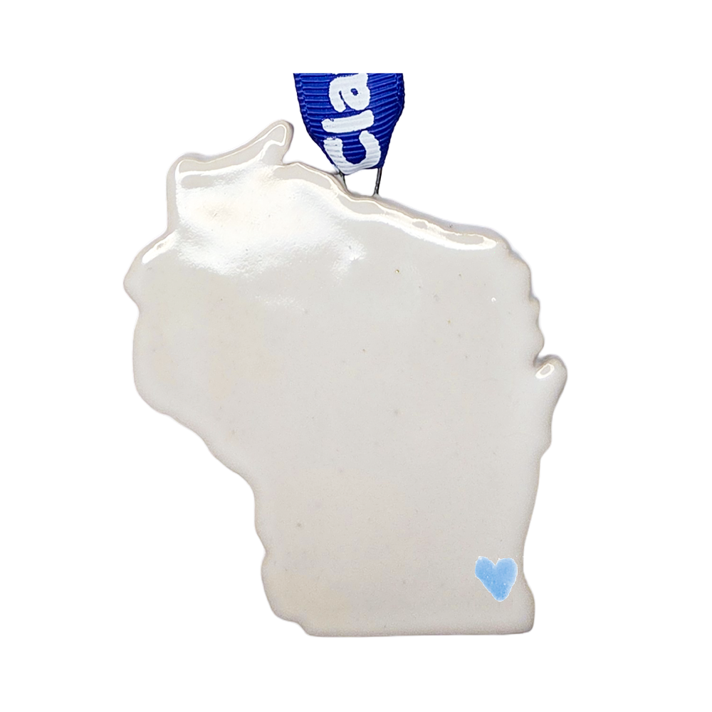 Wisconsin Handcrafted Custom Ceramic Christmas Ornament