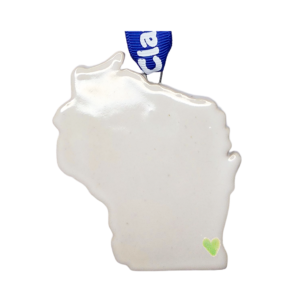 Wisconsin Handcrafted Custom Ceramic Christmas Ornament