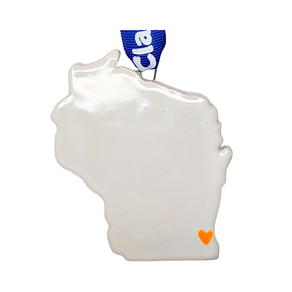 Wisconsin Handcrafted Custom Ceramic Christmas Ornament