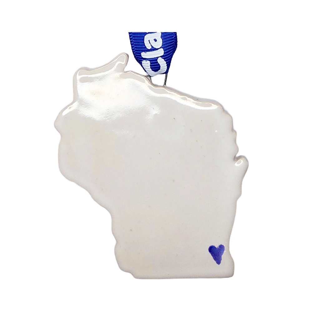 Wisconsin Handcrafted Custom Ceramic Christmas Ornament