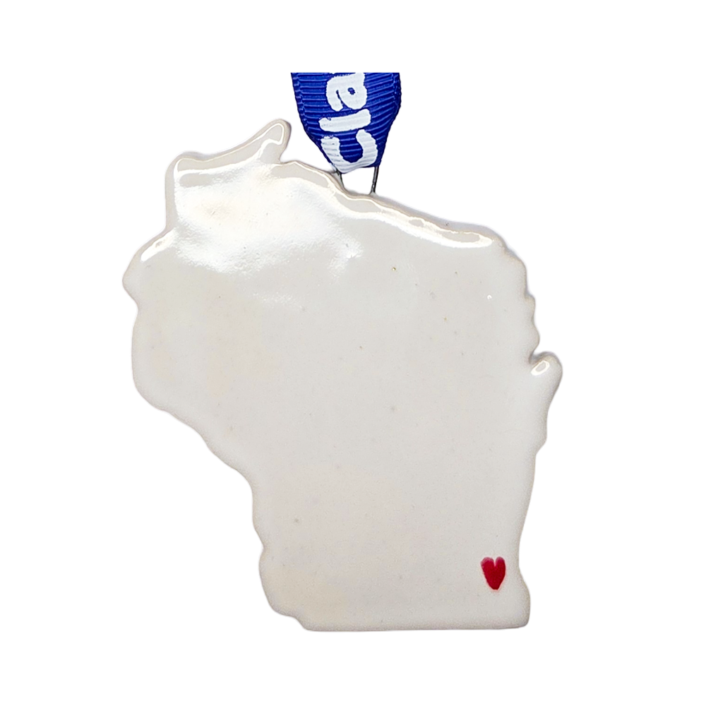Wisconsin Handcrafted Custom Ceramic Christmas Ornament