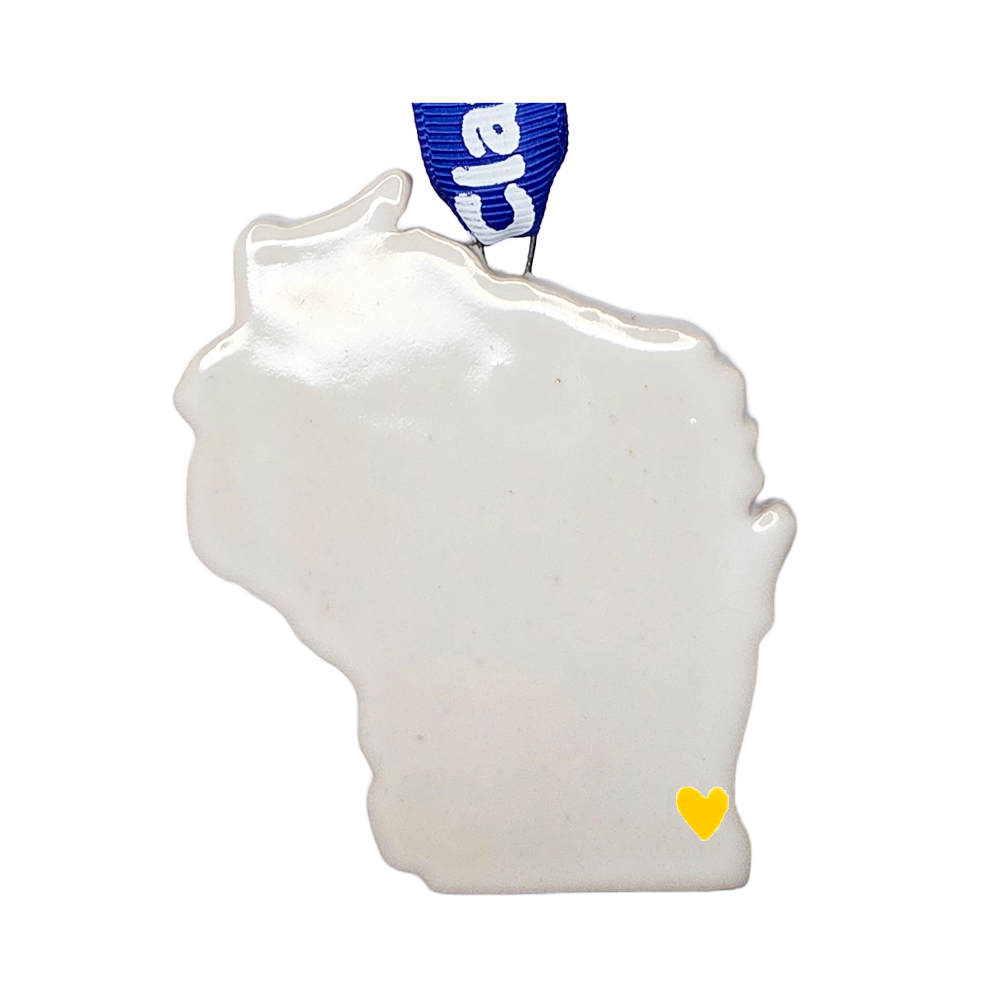 Wisconsin Handcrafted Custom Ceramic Christmas Ornament