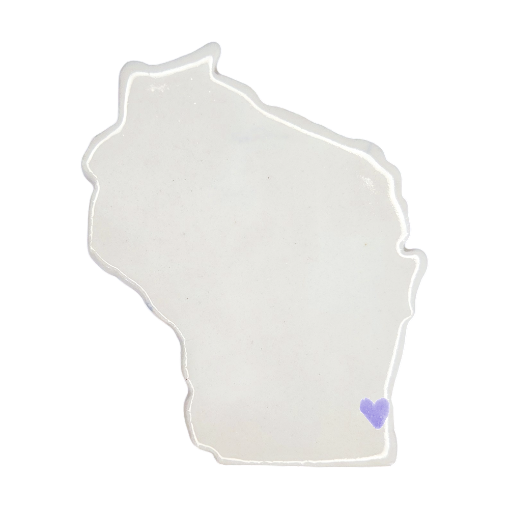 Milwaukee Ceramic Fridge Magnet - Handmade Wisconsin Souvenir with Heart Design