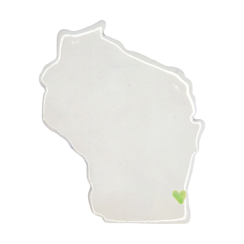 Wisconsin Custom Ceramic Magnet for Fridge - Handmade Gift with Heart Design