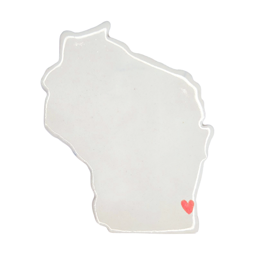 Wisconsin Custom Ceramic Magnet for Fridge - Handmade Gift with Heart Design