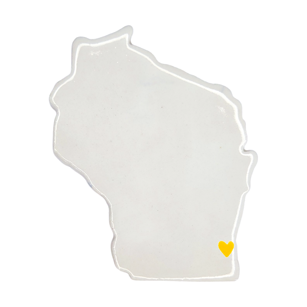 Milwaukee Ceramic Fridge Magnet - Handmade Wisconsin Souvenir with Heart Design