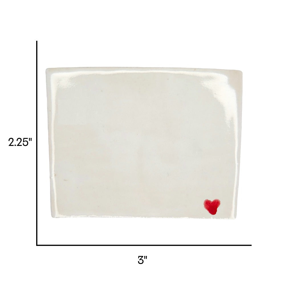 Cheyenne Ceramic Magnet - Handmade Wyoming Souvenir with Heart Design