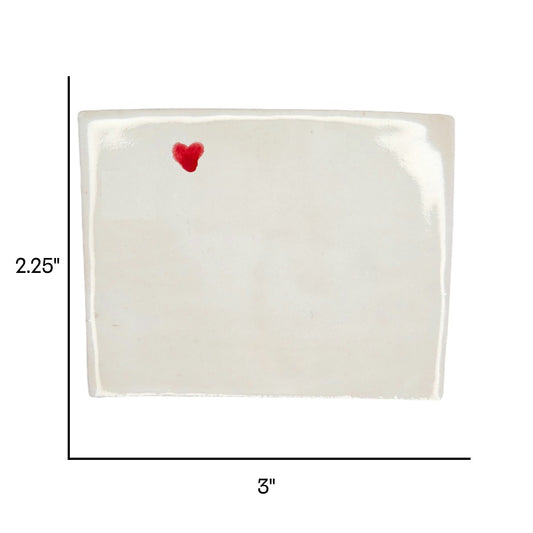 Cody Ceramic Magnet - Handmade Wyoming Souvenir with Heart Design