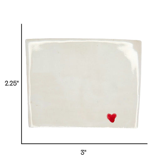 Laramie Ceramic Magnet - Handmade Wyoming Souvenir with Heart Design